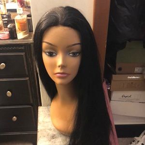 Human hair blend 40 inch wig